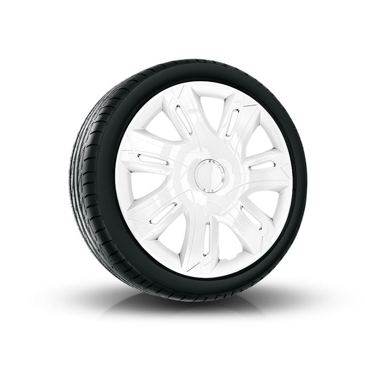 NRM Supernova Copricerchi verniciato bianco 14" per cerchi in Acciaio Coprimozzi universali Set di 4 pz