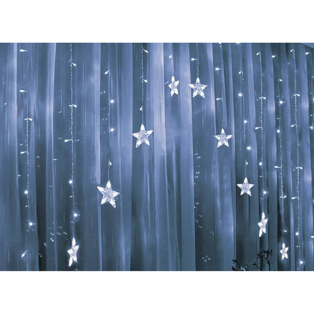 Tenda luminosa ML4912 ghiaccioli 136 LED 3m Stelle e lune bianco freddo
