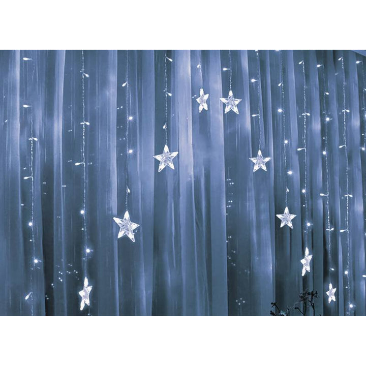 Tenda luminosa ML4912 ghiaccioli 136 LED 3m Stelle e lune bianco freddo