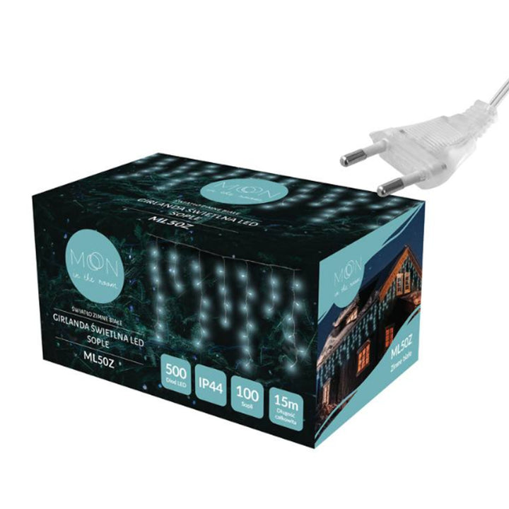 Ghirlanda luminosa ML50Z 100 ghiaccioli 500 Led 15m bianco freddo IP44