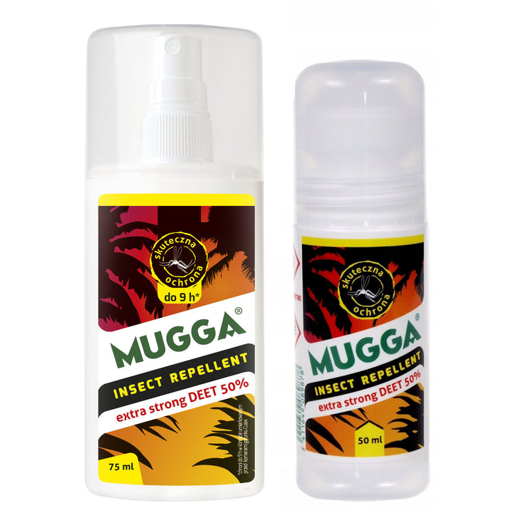 Zestaw Mugga Spray forte + Roll On 50% Deet Mugga