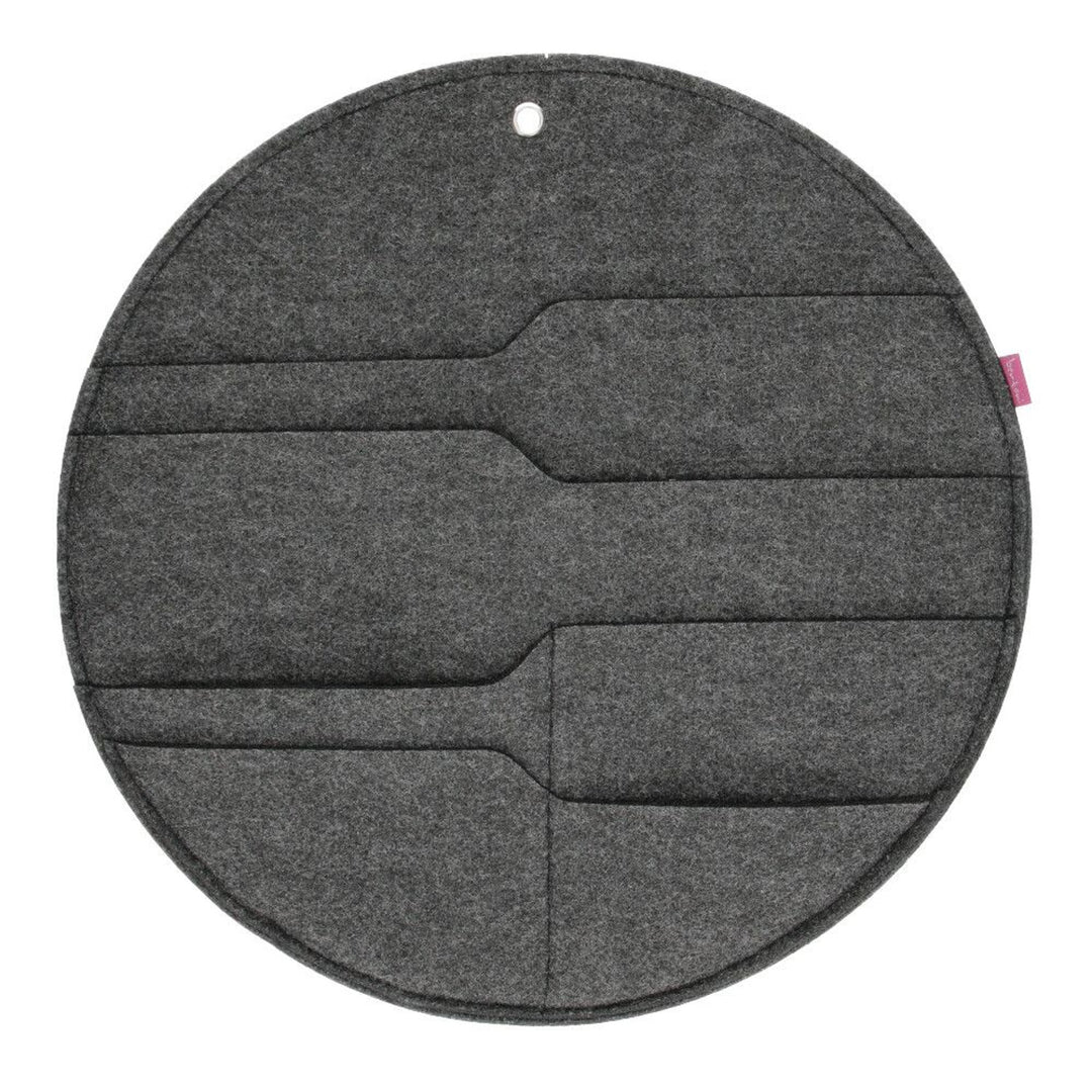 Organizzatore da parete rotondo con taschee antracite L - 35 cm
