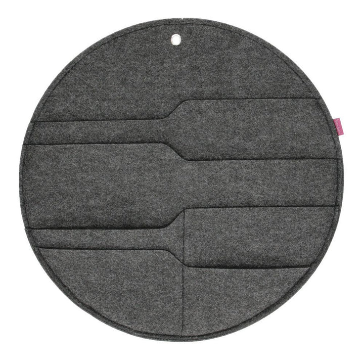 Organizzatore da parete rotondo con taschee antracite L - 35 cm