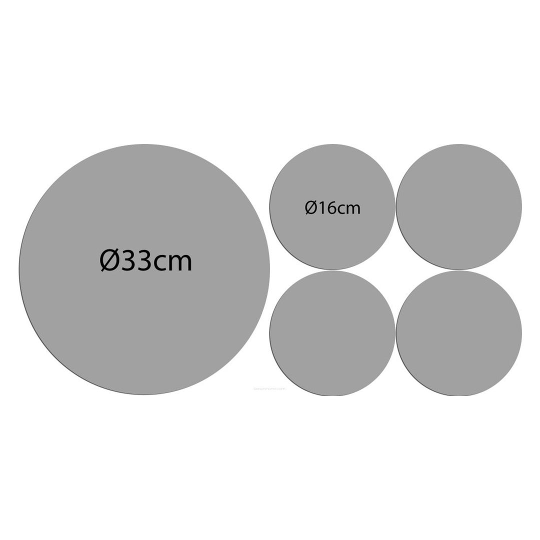 Set di tovagliette rotonde in feltro 1 + 4 - CONO