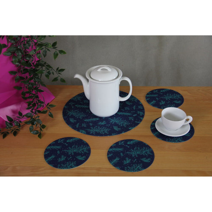 Set di tovagliette rotonde in feltro 1 + 4 - JUNIPER