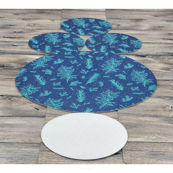 Set di tovagliette rotonde in feltro 1 + 4 - JUNIPER
