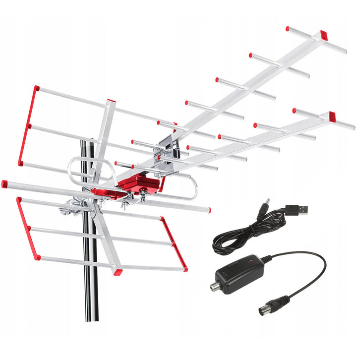 Antenna TV direzionale DVB-T MUX 8 + adattatore usb 5 V
