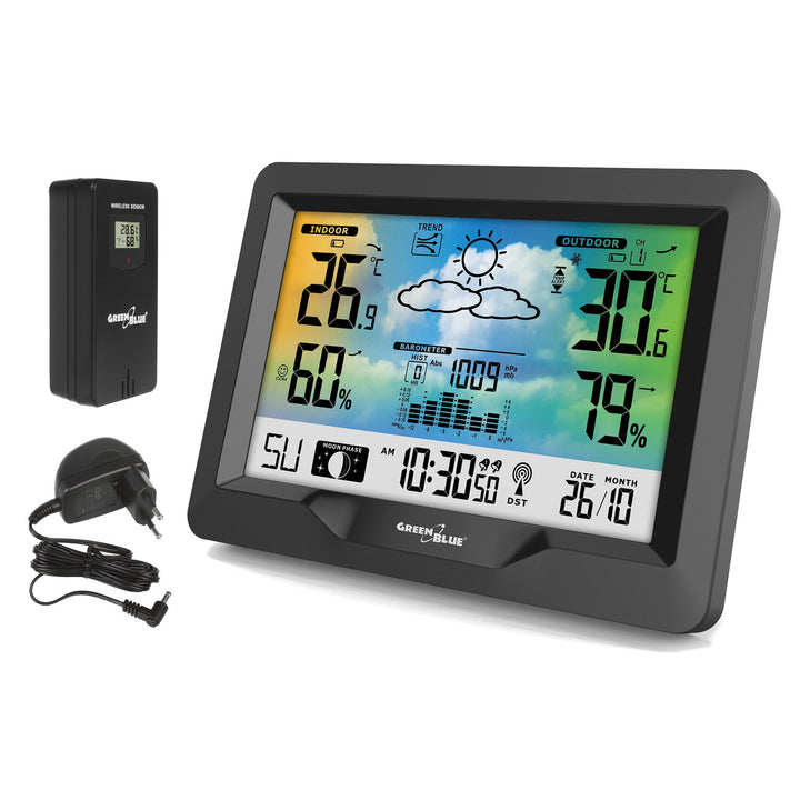 Stazione meteo wireless GreenBlue GB540 + adattatore di alimentazione