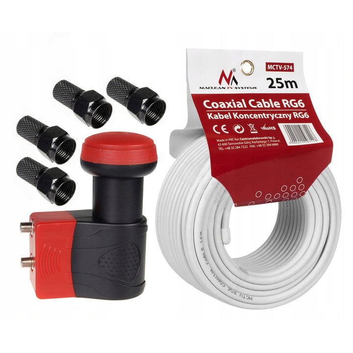 Centro di controllo satellitare gemello SAT Maclean 4K 8K + cavo HDMI