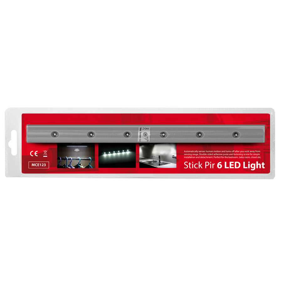 2x Lampada Maclean a 6 led con rilevatore di movimento + batterie AAA