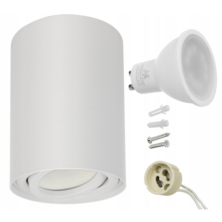 Maclean Plafond rotondo bianco MCE422 + lampadina LED GU10 5W 4000K