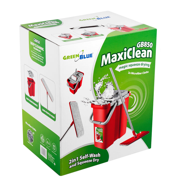 Secchio automatico per mop piatti+3 inserti in microfibra