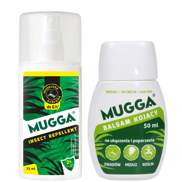 Mugga spray 9,5% 75ml per zanzare e zecche + Lozione lenitiva 50ml