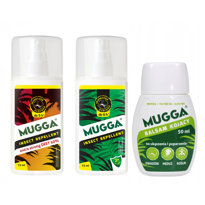 Set 2x Mugga 50% + 9,5% Family Deet + Balsamo lenitivo 50ml