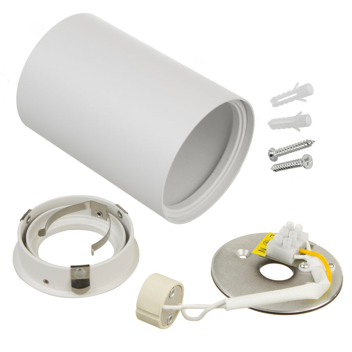 3x Maclean Round Plafond White MCE422 + 3x lampadina LED GU10 5W 4000K