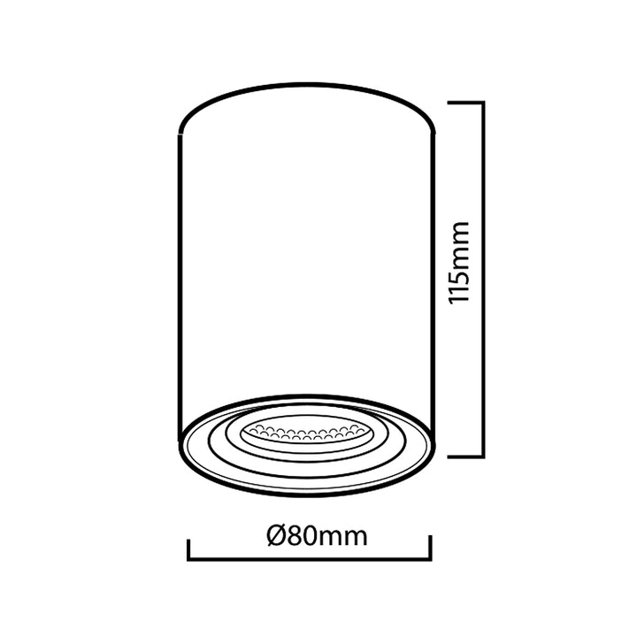 3x Maclean Round Plafond White MCE422 + 3x lampadina LED GU10 5W 4000K