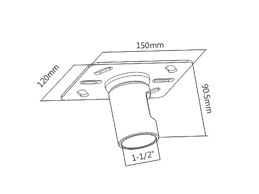 Supporto a soffitto per due televisori MC-703 con MC-706 e MC-707