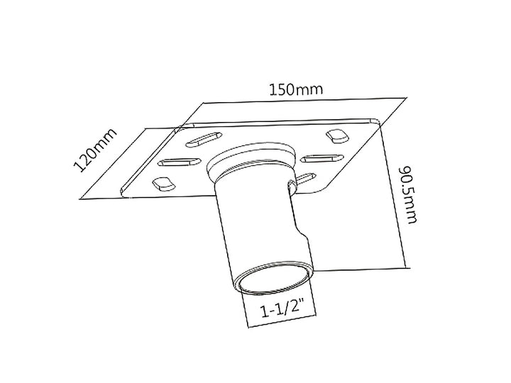 Supporto a soffitto per due televisori MC-703 con MC-706 e MC-707