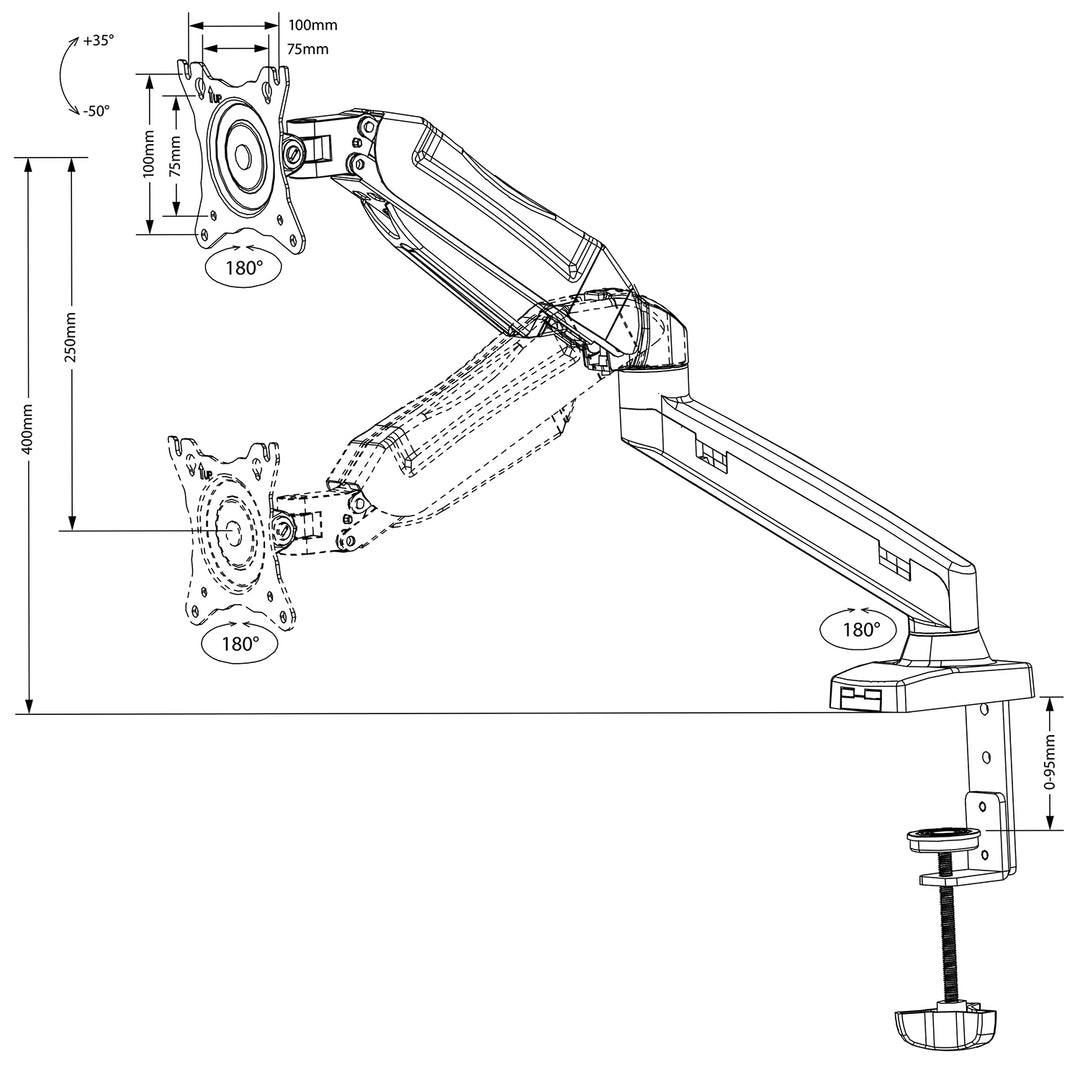 Supporto girevole per laptop Maclean MC-860 + MC-764