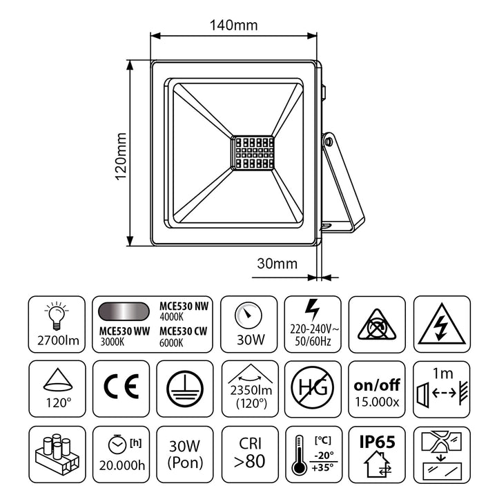 Supporto da lavoro a pavimento con illuminatore LED Maclean 30W