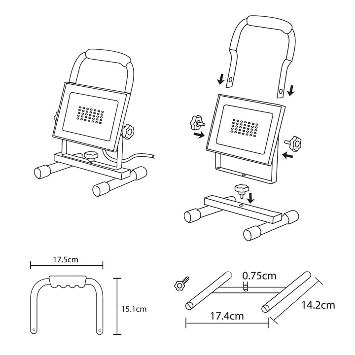 Alogena bianco freddo 4000 lm 50 W Maclean MCE550 + supporto