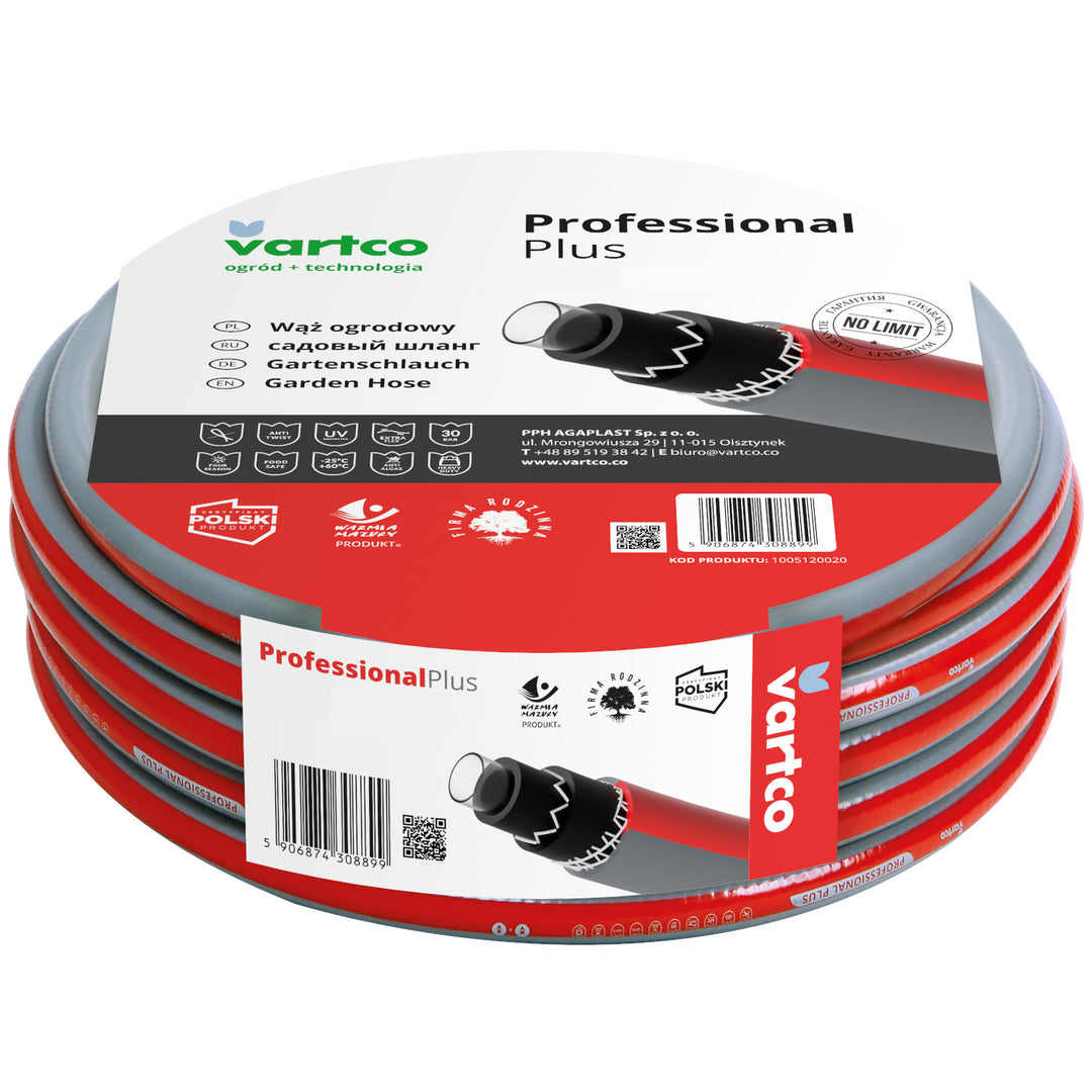Set di tubi da giardino Vartco 6 strati 30m 1/2" + raccordi