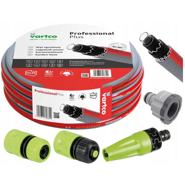 Set di tubi da giardino Vartco 6 strati 30m 1/2" + raccordi