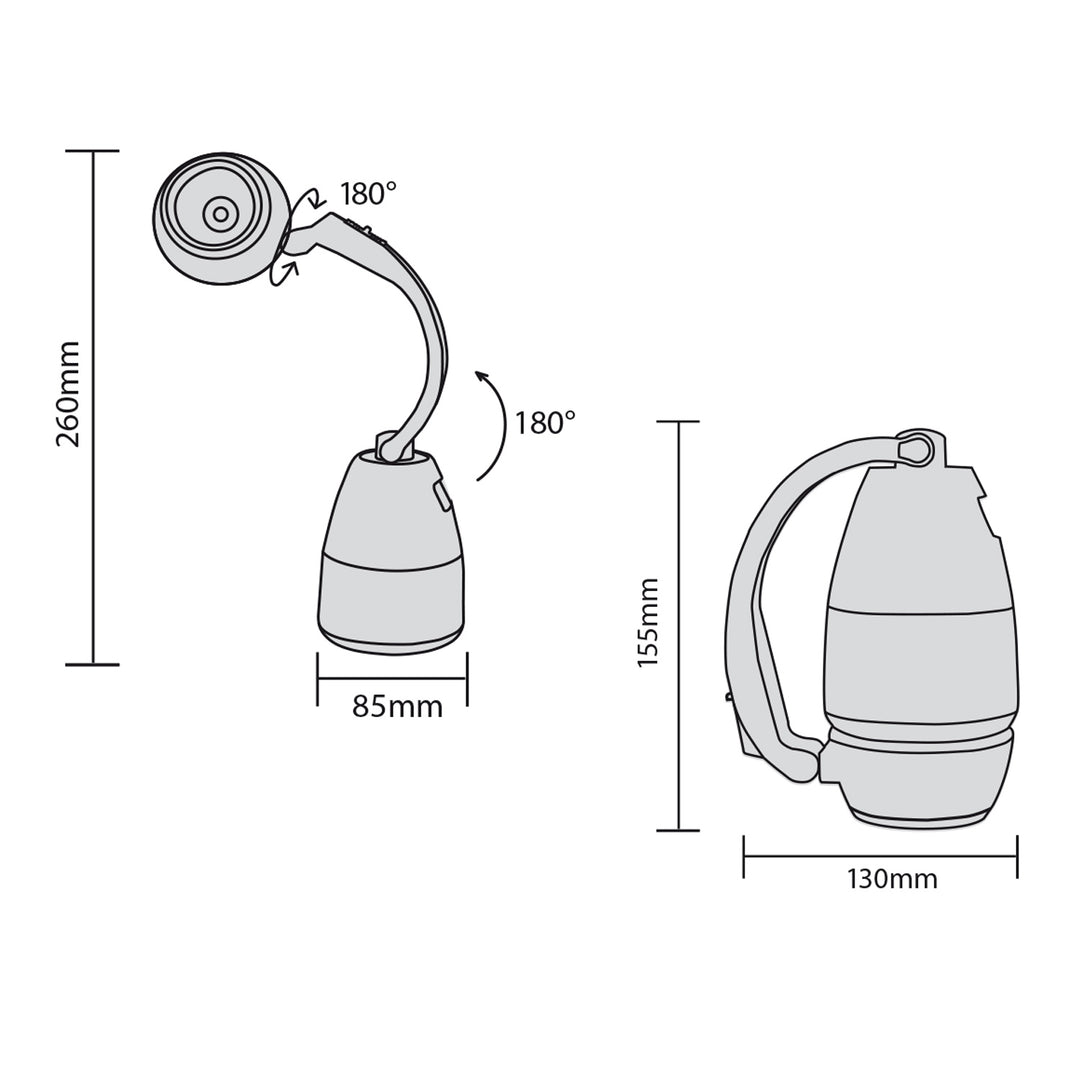 Torcia multifunzione Maclean MCE294 200 lm + 3× batterie Varta AA
