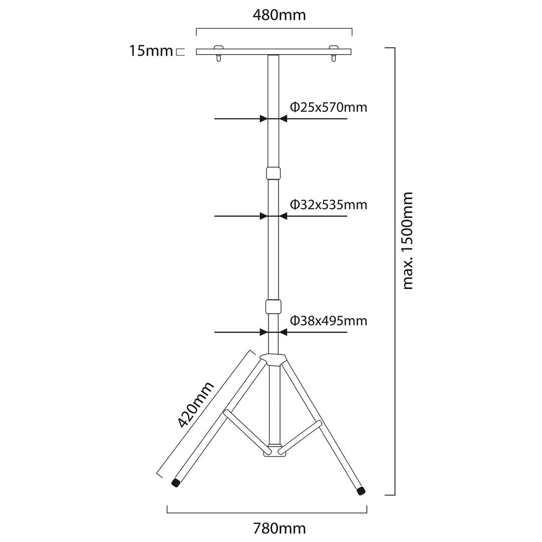 2× Alogena bianca neutra 4000 lm 50 W + treppiede + 5 m di cavo.