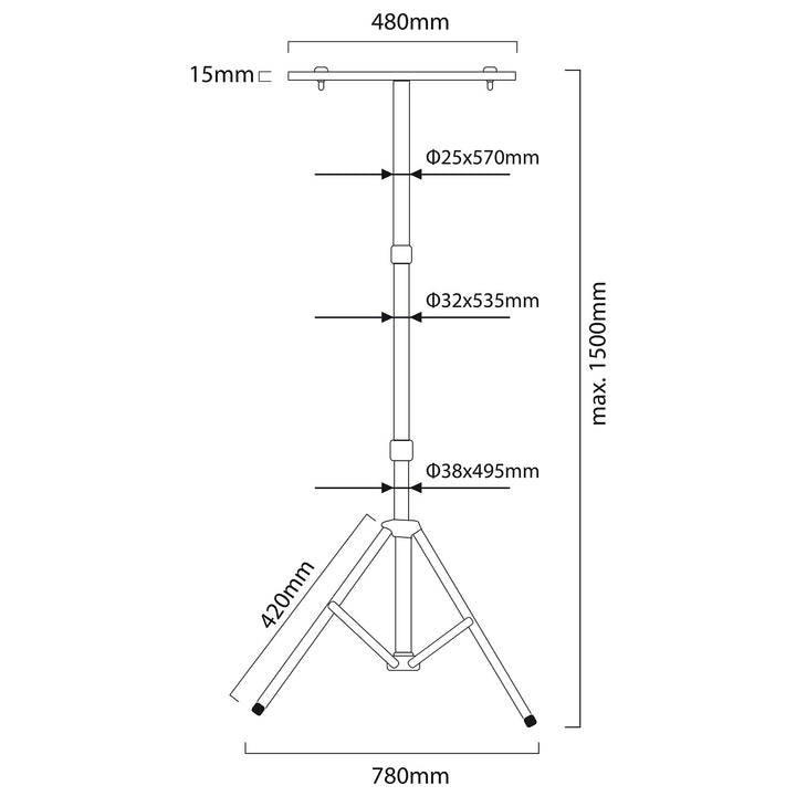 2× Alogena bianca neutra 4000 lm 50 W + treppiede + 5 m di cavo.