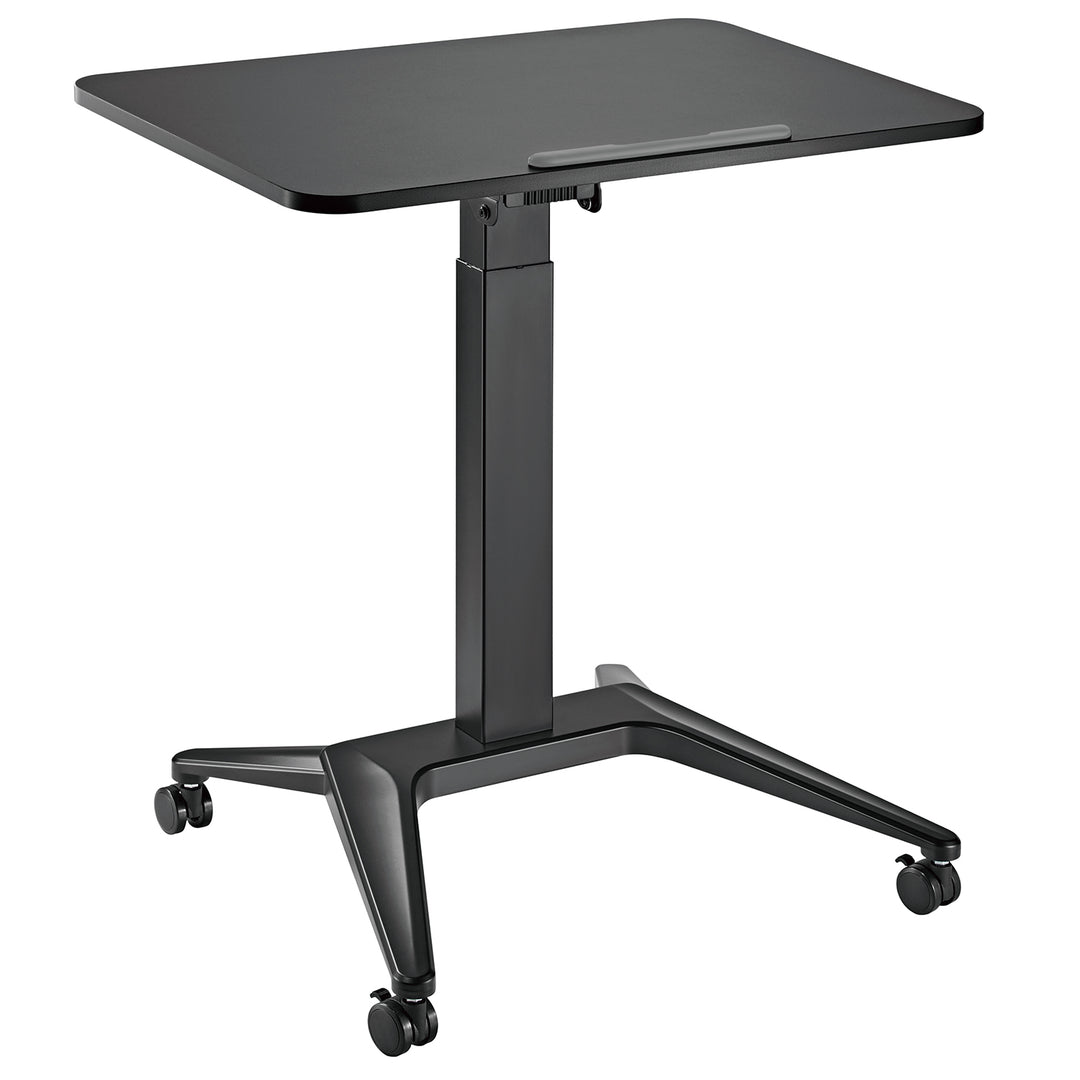Scrivania mobile Maclean per laptop, nera, regolazione pneumatica dell'altezza, 80x52cm, 8kg max, 109cm h, MC-453B