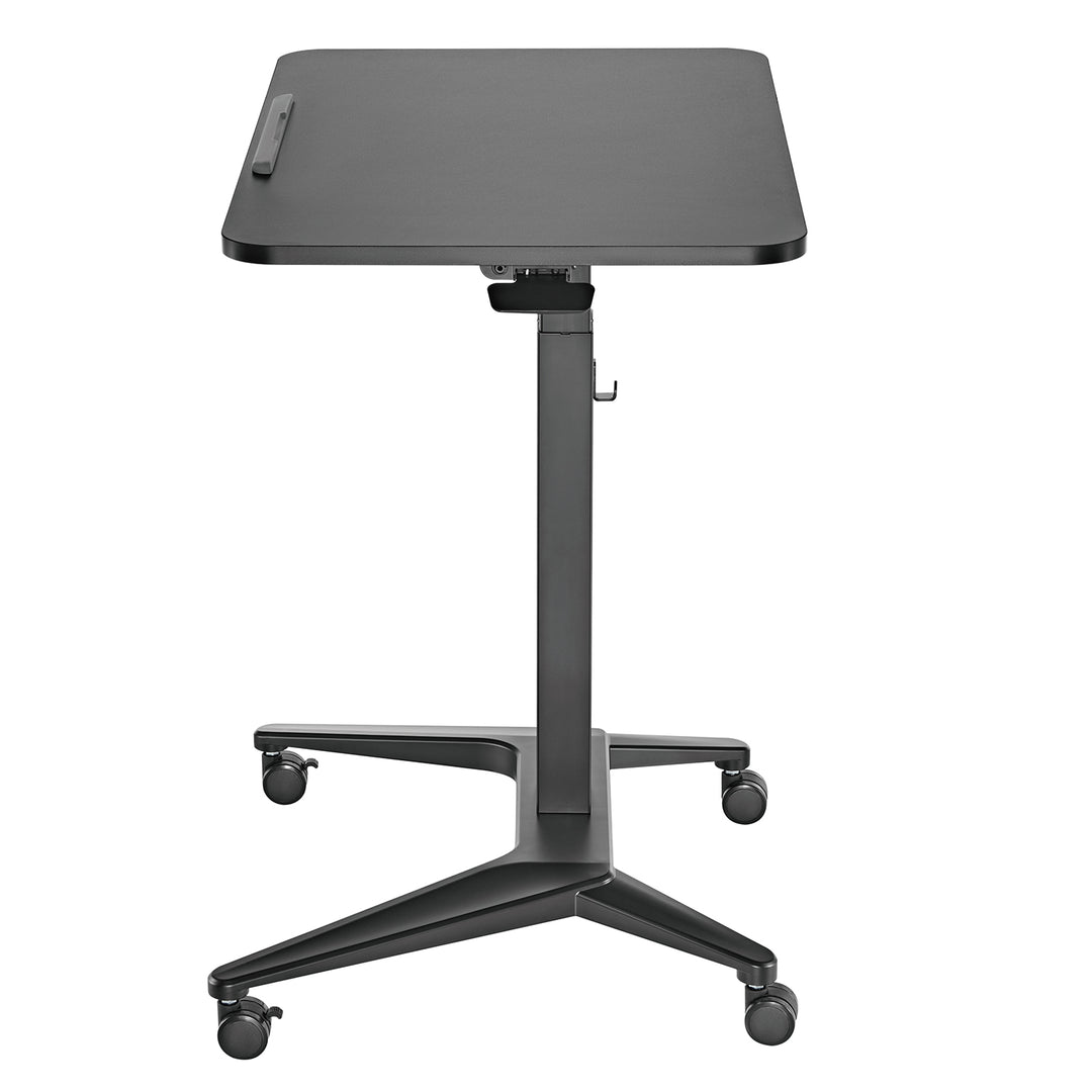 Scrivania mobile Maclean per laptop, nera, regolazione pneumatica dell'altezza, 80x52cm, 8kg max, 109cm h, MC-453B