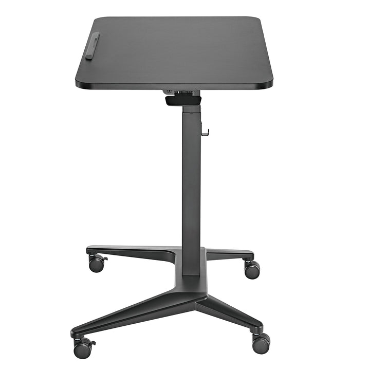 Scrivania mobile Maclean per laptop, nera, regolazione pneumatica dell'altezza, 80x52cm, 8kg max, 109cm h, MC-453B