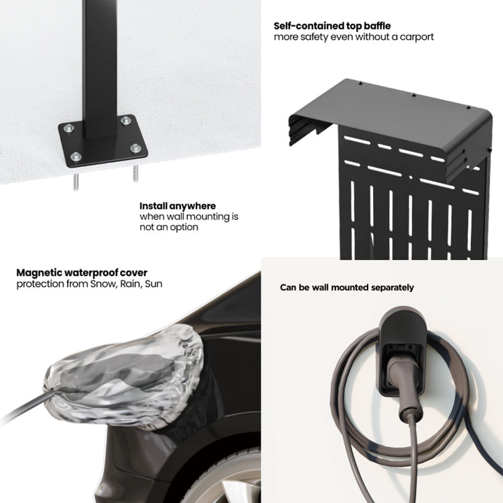 Supporto esterno per caricabatterie auto EV e PHEV Maclean, acciaio, 15 kg max, MCE456