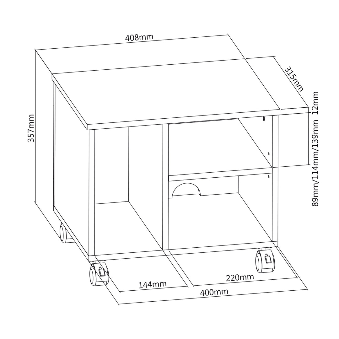 Contenitore organizer su ruote Maclean, 408x357x315 mm, 2 ripiani, 20 kg max, MC-477
