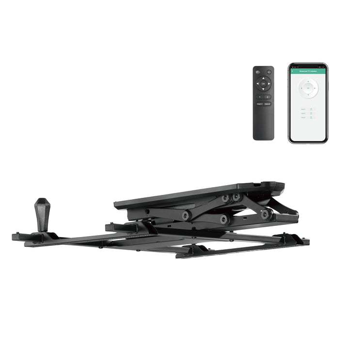 Supporto elettrico a soffitto Maclean per TV, supporto compatibile con applicazione TUYA, VESA max 600x400, per pareti inclinate, telecomando, 32"-70", 35kg, MC-880T