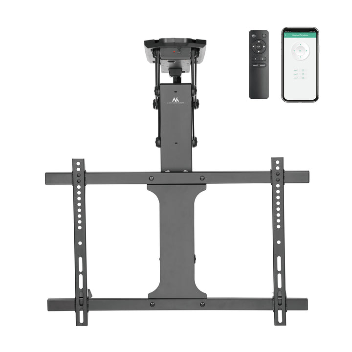 Supporto elettrico a soffitto Maclean per TV, supporto compatibile con applicazione TUYA, VESA max 600x400, per pareti inclinate, telecomando, 32"-70", 35kg, MC-880T