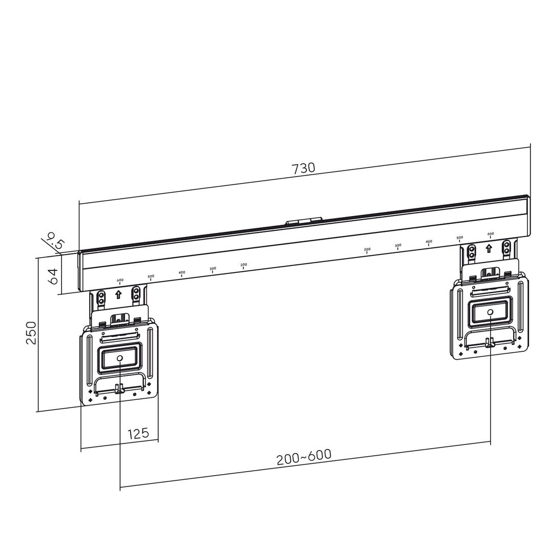 Supporto a parete ultrapiatto Maclean per TV, 37-80", max VESA 600x400, MC-481