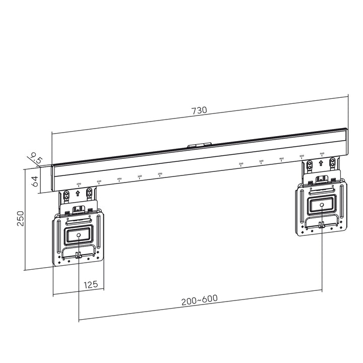 Supporto a parete ultrapiatto Maclean per TV, 37-80", max VESA 600x400, MC-481