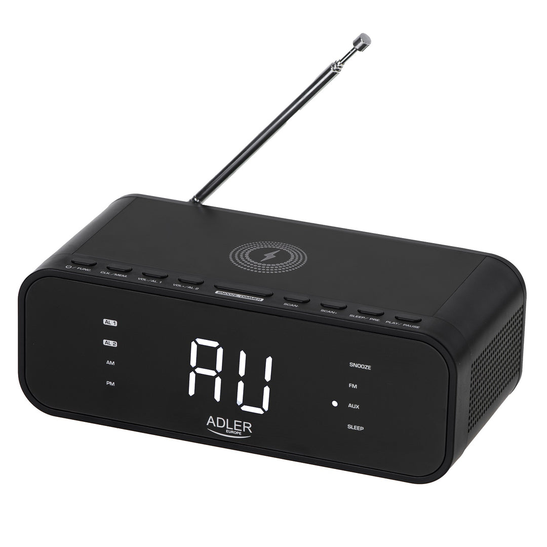 Radiosveglia FM con caricatore wireless e Bluetooth - Adler AD 1192B