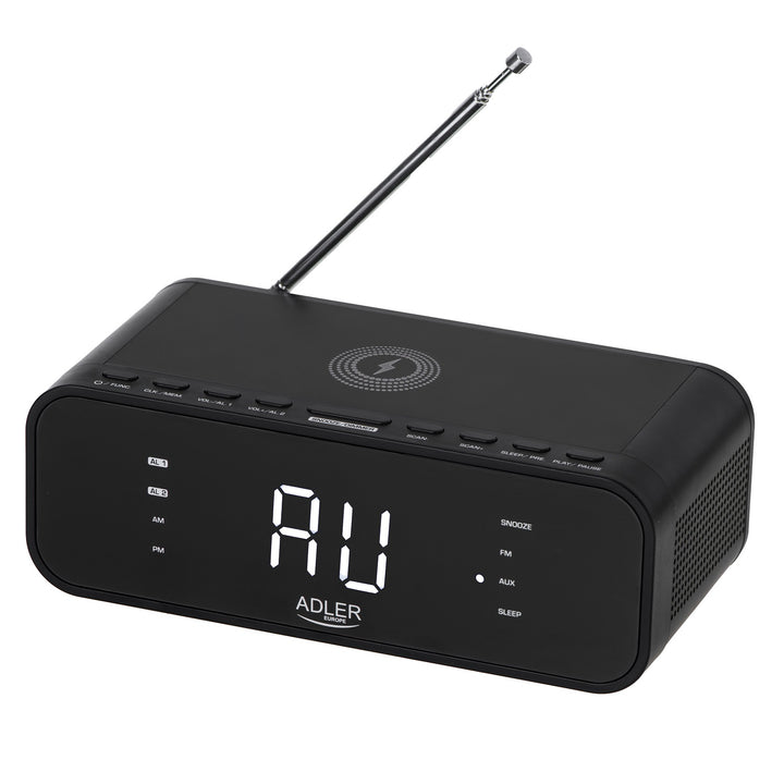 Radiosveglia FM con caricatore wireless e Bluetooth - Adler AD 1192B