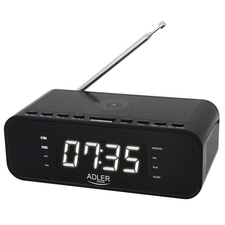 Radiosveglia FM con caricatore wireless e Bluetooth - Adler AD 1192B