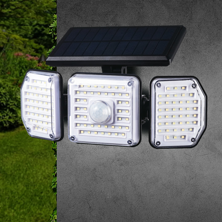 Maclean MCE615 Lampade solare da parete Lampade solari con sensore di movimento IP65 4W 320lm 122 LED SMD 4000K Illuminazione esterna bianco neutro 3 modalità di illuminazione Sensore crepuscolare