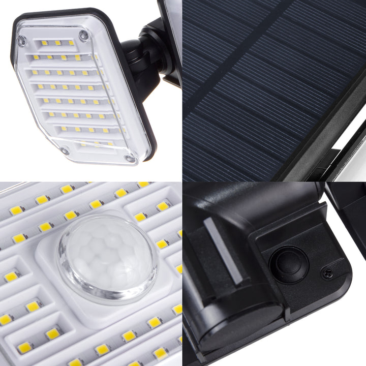 Maclean MCE615 Lampade solare da parete Lampade solari con sensore di movimento IP65 4W 320lm 122 LED SMD 4000K Illuminazione esterna bianco neutro 3 modalità di illuminazione Sensore crepuscolare
