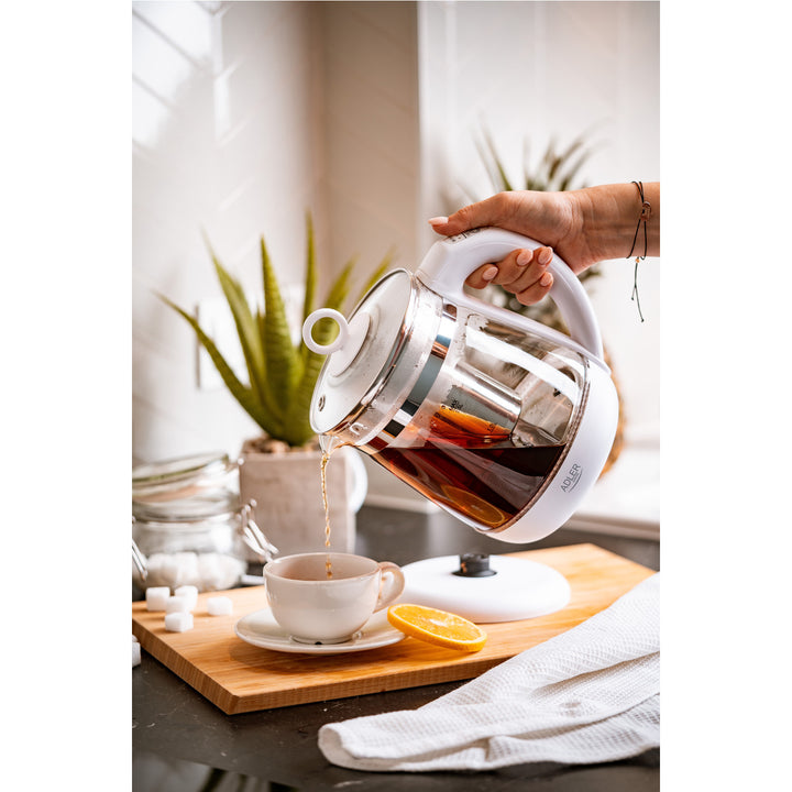 Bollitore in vetro da 1,5 L con infusore e controllo della temperatura Adler AD 1299