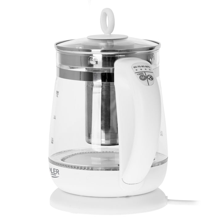Bollitore in vetro da 1,5 L con infusore e controllo della temperatura Adler AD 1299