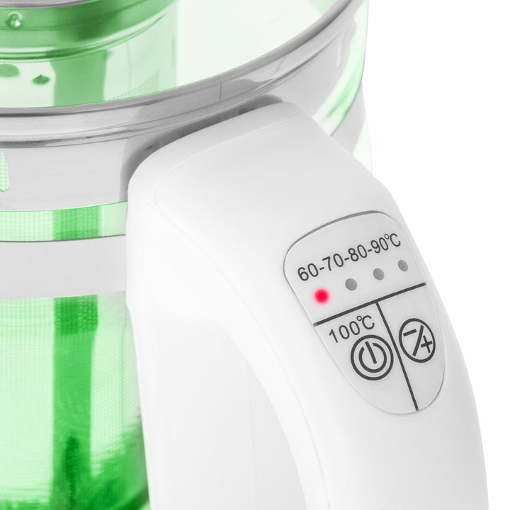 Bollitore in vetro da 1,5 L con infusore e controllo della temperatura Adler AD 1299