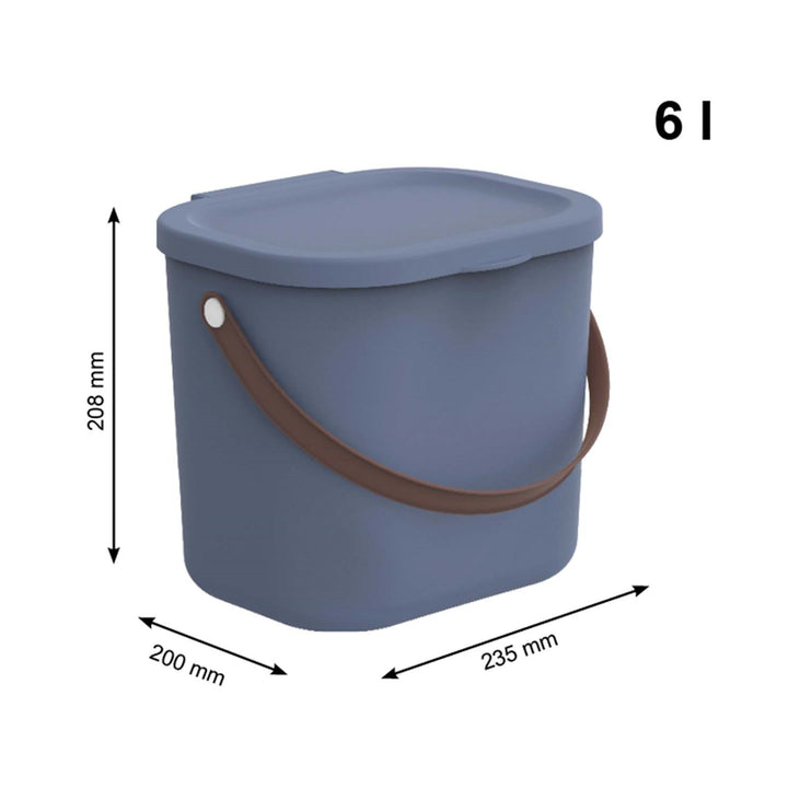 Contenitore con coperchio 6L Sistema di stoccaggio Scatola di stoccaggio con maniglia Stoccaggio in plastica riciclata Senza BPA Blu scuro