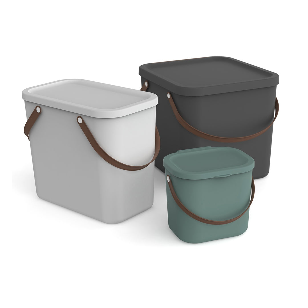 Contenitore con coperchio 6L Sistema di stoccaggio Scatola di stoccaggio con maniglia Stoccaggio in plastica riciclata Senza BPA Blu scuro