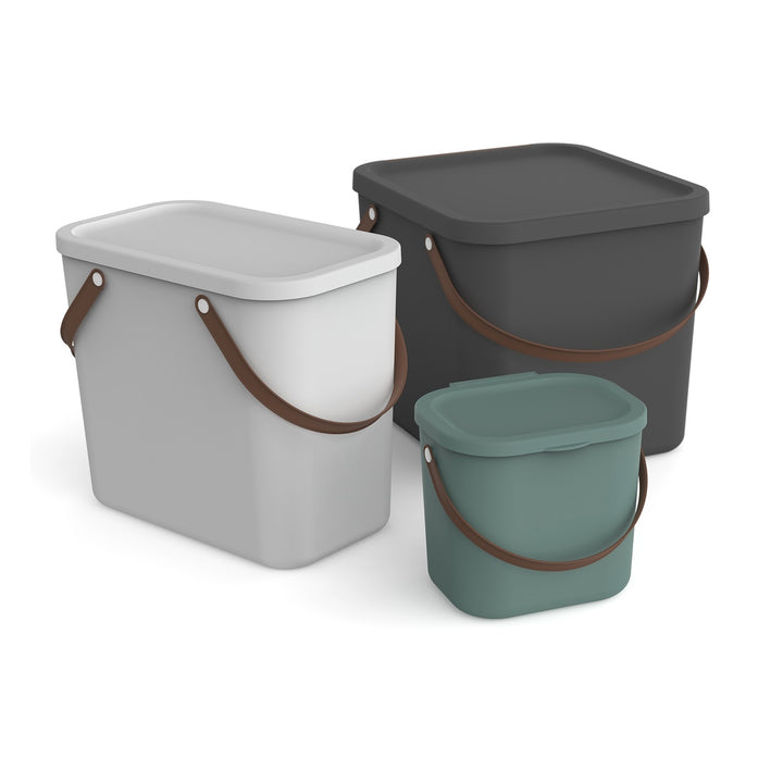 Contenitore con coperchio 6L Sistema di stoccaggio Scatola di stoccaggio con maniglia Stoccaggio in plastica riciclata Senza BPA Blu scuro